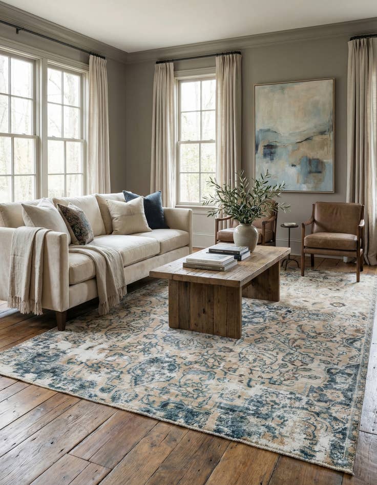 Detail image of 5' 4 x 8' 6  Hand Knotted Ultra Vintage Persian Wool Rug