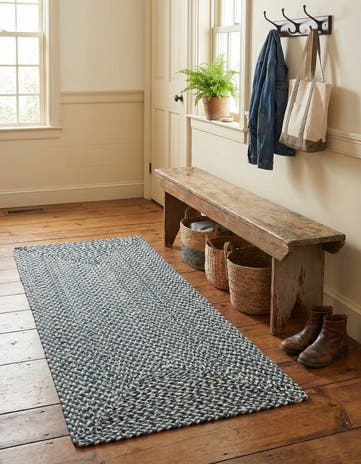 2' x 4' 1 Handmade Tweed Braided Jute Runner Rug