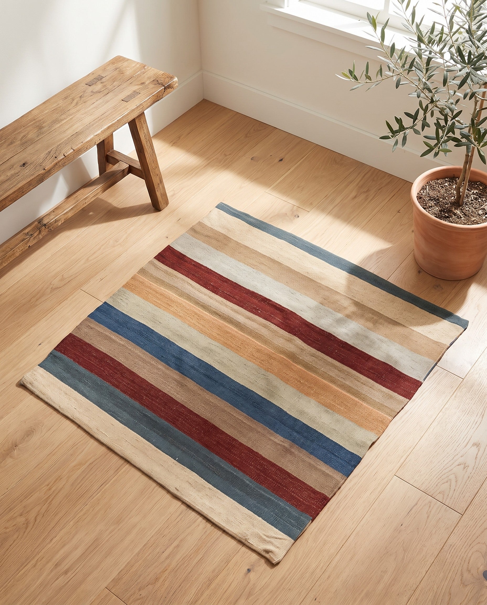 3' 3 x 3' 3 Hand Woven Pillow Wool Square Rug