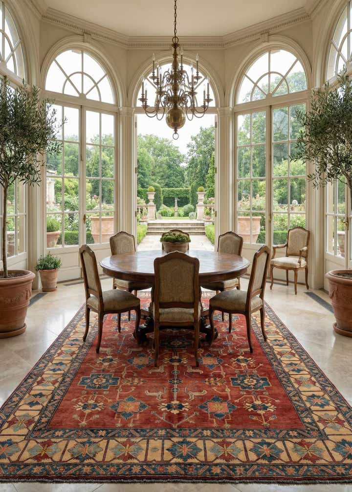 8' 7 x 11' 9 Hand Knotted Peshawar Ziegler Wool Rug