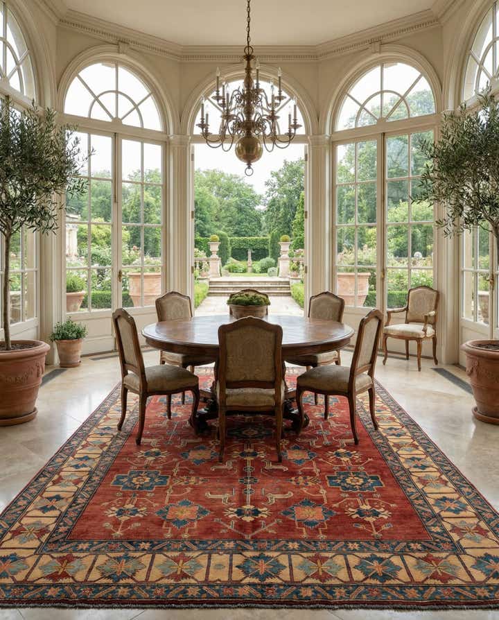 8' 7 x 11' 9 Hand Knotted Peshawar Ziegler Wool Rug