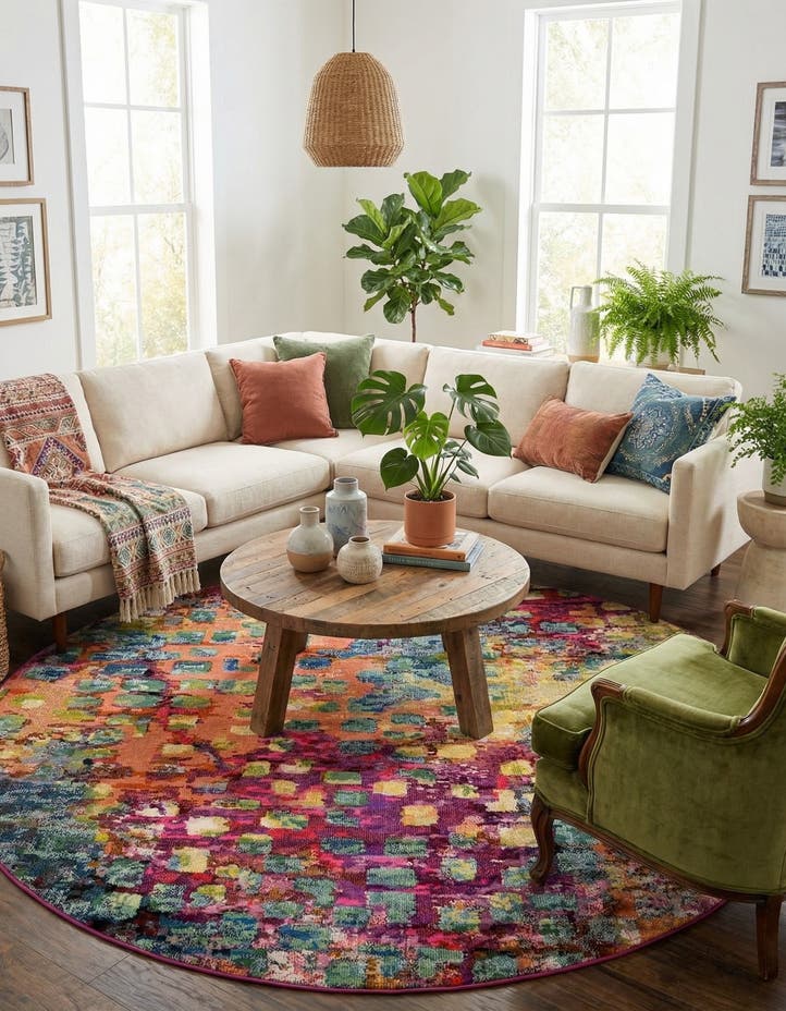 8' x 8' Washable Sevilla Round Rug