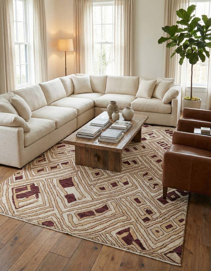 Detail image of 9' 9 x 14' 9  Hand Knotted Darya Wool Rug