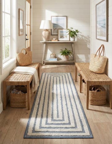 Navy Blue Sabrina Soto Casa Toluca Runner Rug