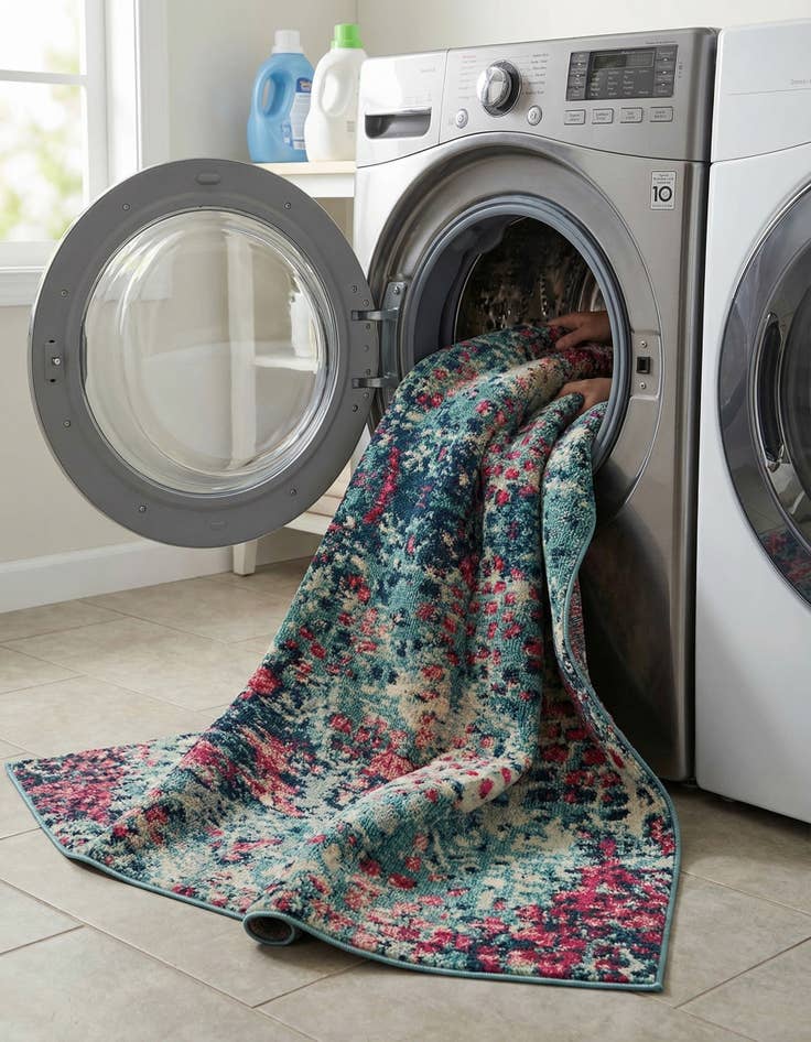 Detail image of 2' 7 x 10'  Washable Barcelona Runner Rug