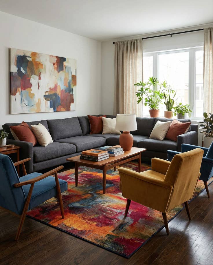 Detail image of 9' x 12' Easy-Clean Modern Indoor / Outdoor Rug