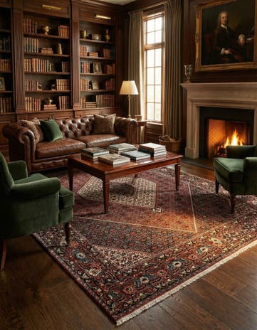 6' 7 x 9' Hand Knotted Bidjar Persian Wool Rug