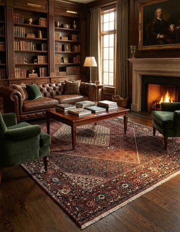 6' 7 x 9' Hand Knotted Bidjar Persian Wool Rug