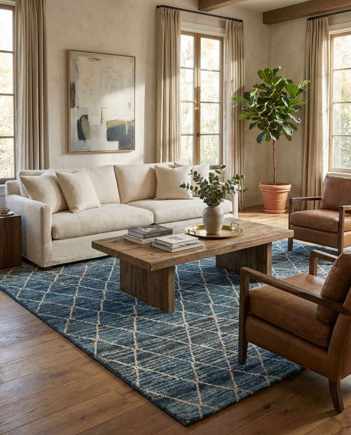 5' 6 x 7' 5 Hand Knotted Moroccan Wool Rug