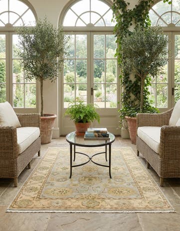4' 1 x 6' 2 Hand Knotted Peshawar Ziegler Rug
