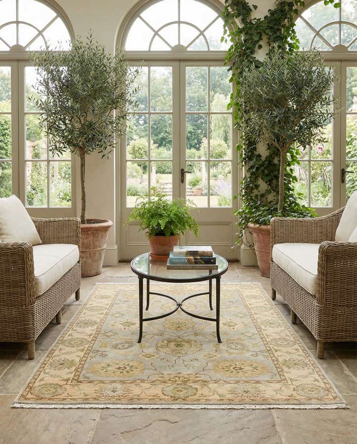 4' 1 x 6' 2 Hand Knotted Peshawar Ziegler Rug