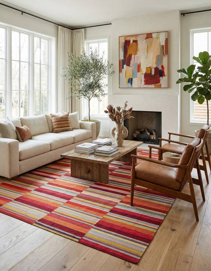 Detail image of 8' 7 x 11' 4  Hand Woven Kilim Modern Wool Rug