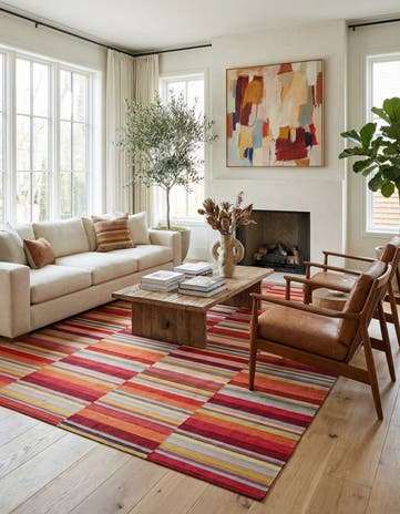 8' 7 x 11' 4 Hand Woven Kilim Modern Wool Rug