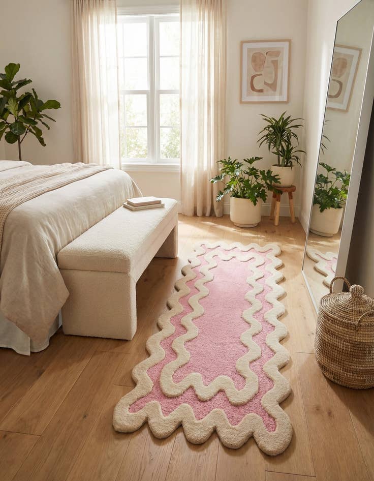 Detail image of  2' x 6' 1 Happy Rugs Wiggles Wool Runner