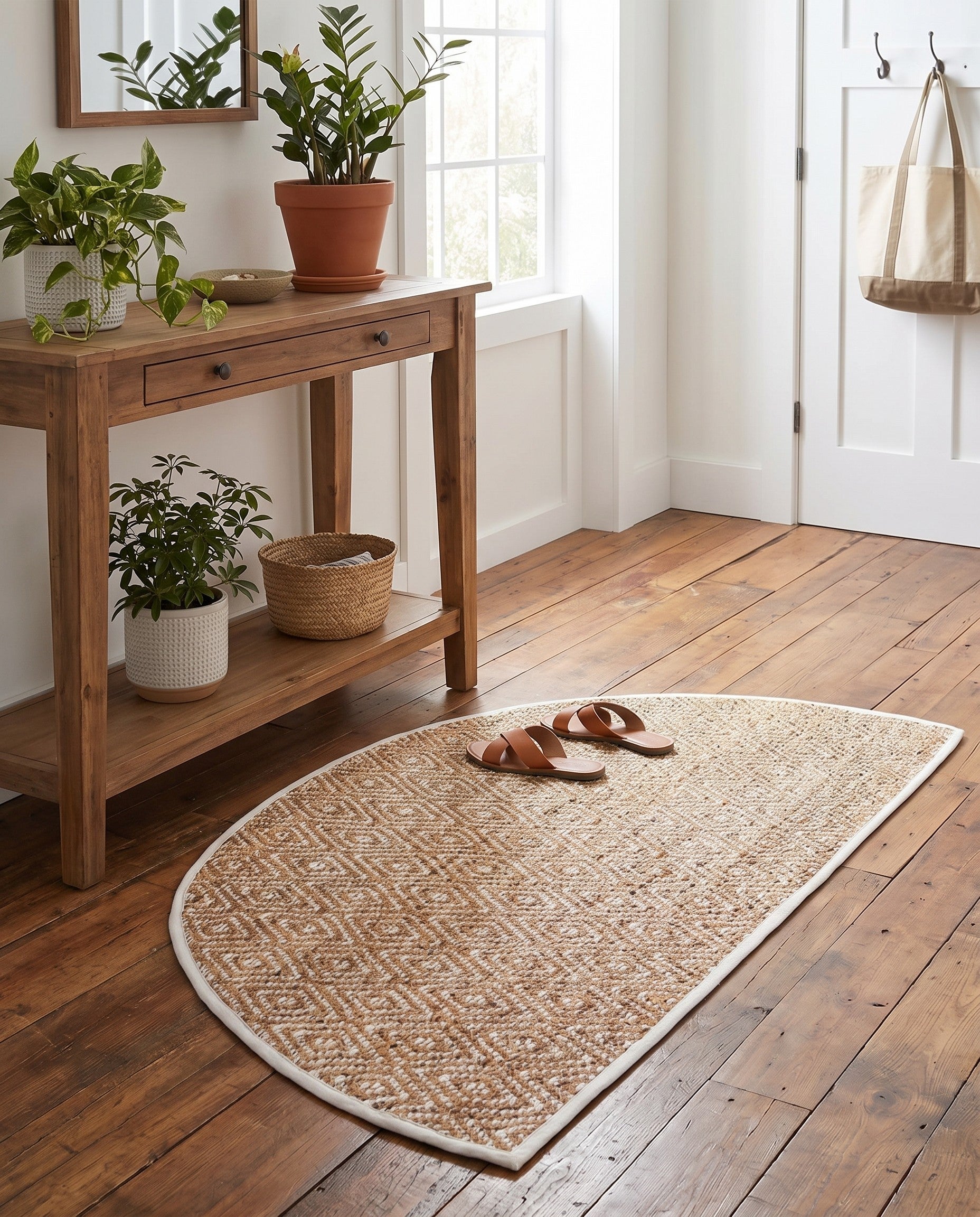 3' x 6' Hand Woven Braided Jute Hearth Rug
