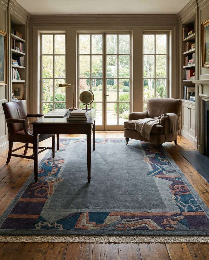 4' 11 x 7' 2 Hand Knotted Tibet Wool Rug