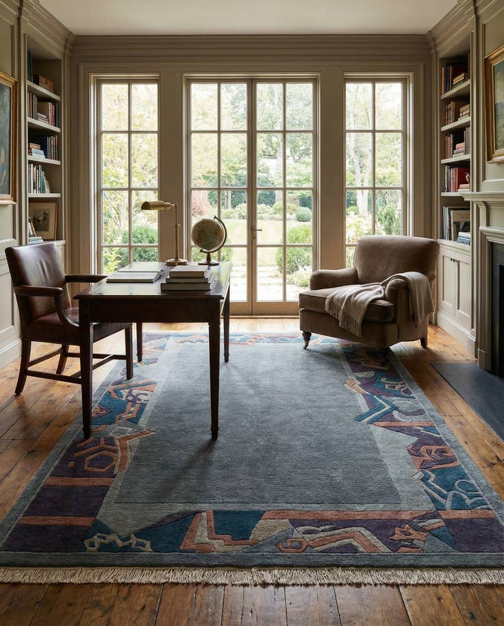 Detail image of 4' 11 x 7' 2 Hand Knotted Tibet Wool Rug