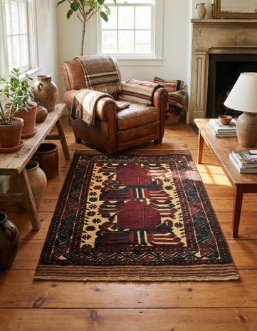3' x 4' 7 Hand Knotted Sumak Wool Rug