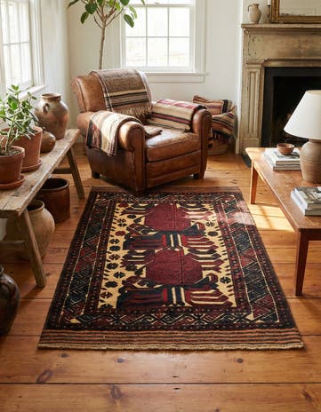 3' x 4' 7 Hand Knotted Sumak Wool Rug
