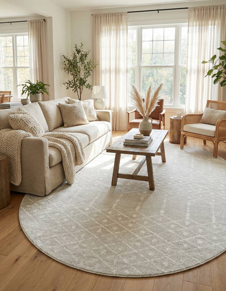 Detail image of  7' 10 x 10' Paxon Trellis Oval Rug