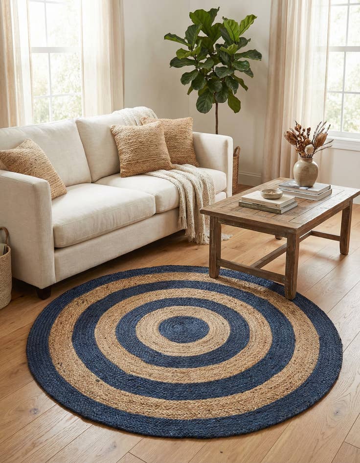 Detail image of 5' 1 x 5' 1  Hand Braided Jute Round Rug