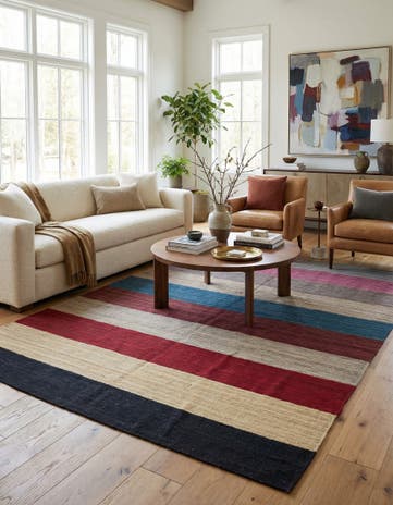 5' 10 x 8' 2 Hand Woven Kilim Modern Wool Rug