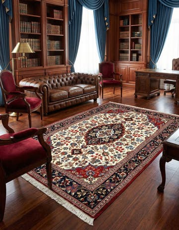 5' x 8' 3 Hand Knotted Qom Persian Rug