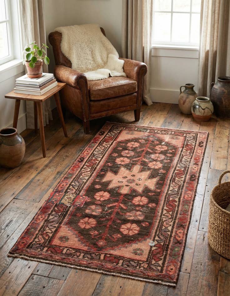 Detail image of 3' 4 x 6' 5  Hand Knotted Ultra Vintage Persian Wool Runner Rug