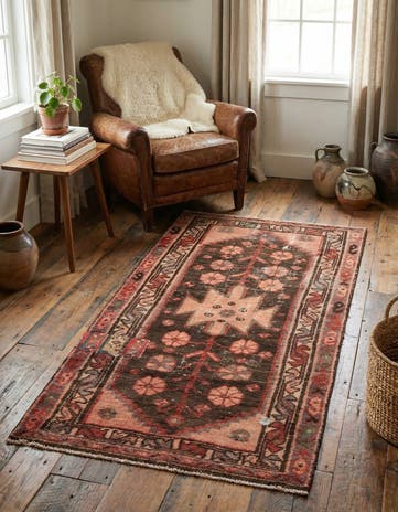 3' 4 x 6' 5 Hand Knotted Ultra Vintage Persian Wool Runner Rug