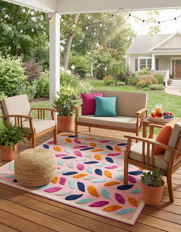 Detail image of  7' 10 x 7' 10  Washable Aruba Indoor / Outdoor Square Rug