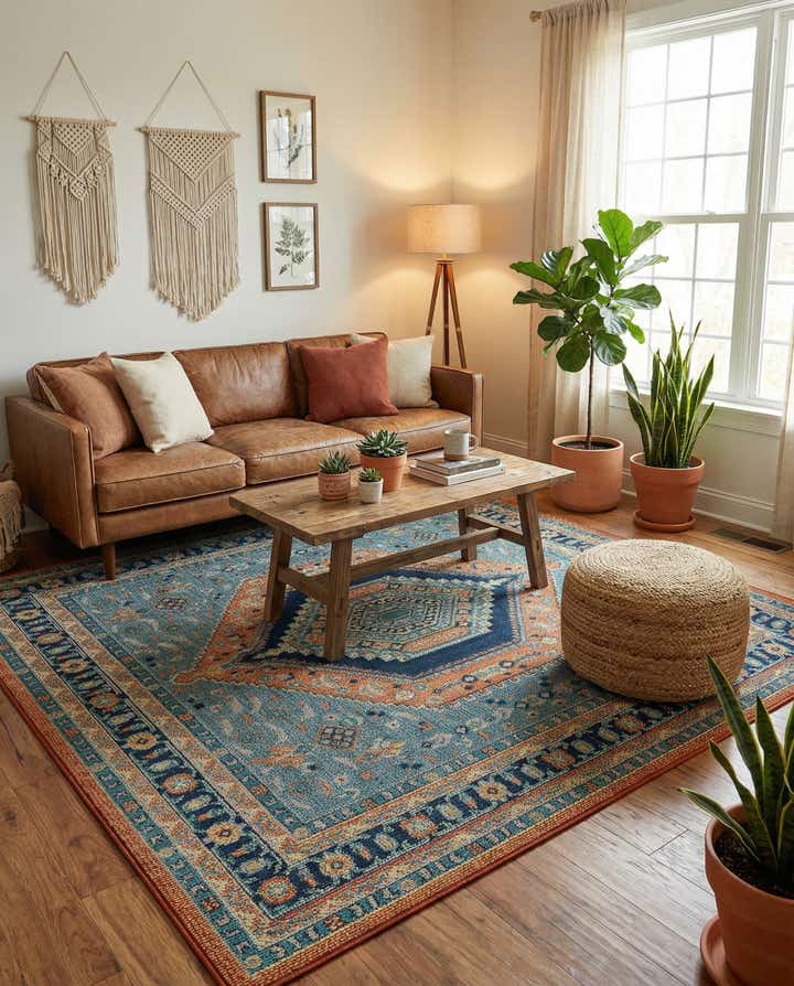 7' 10 x 7' 10 Easy-Clean Baja Indoor / Outdoor Square Rug