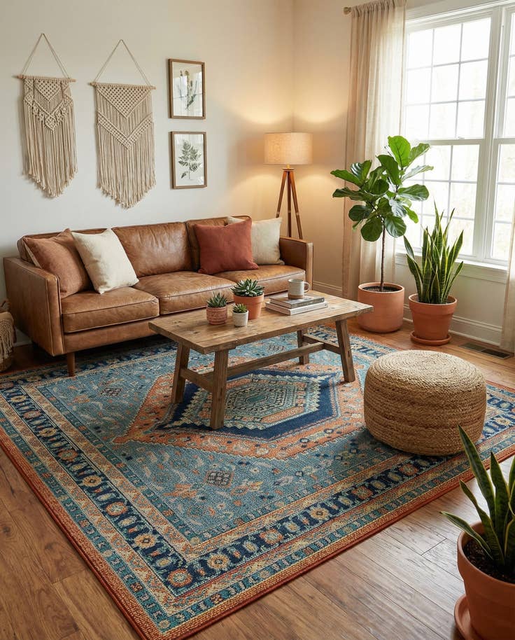 Detail image of 7' 10 x 7' 10 Easy-Clean Baja Indoor / Outdoor Square Rug