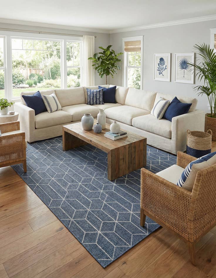 Detail image of 10' x 14' 1  Washable Trellis Indoor / Outdoor Rug