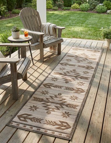 2' 7 x 10' Easy-Clean Modern Indoor / Outdoor Runner Rug