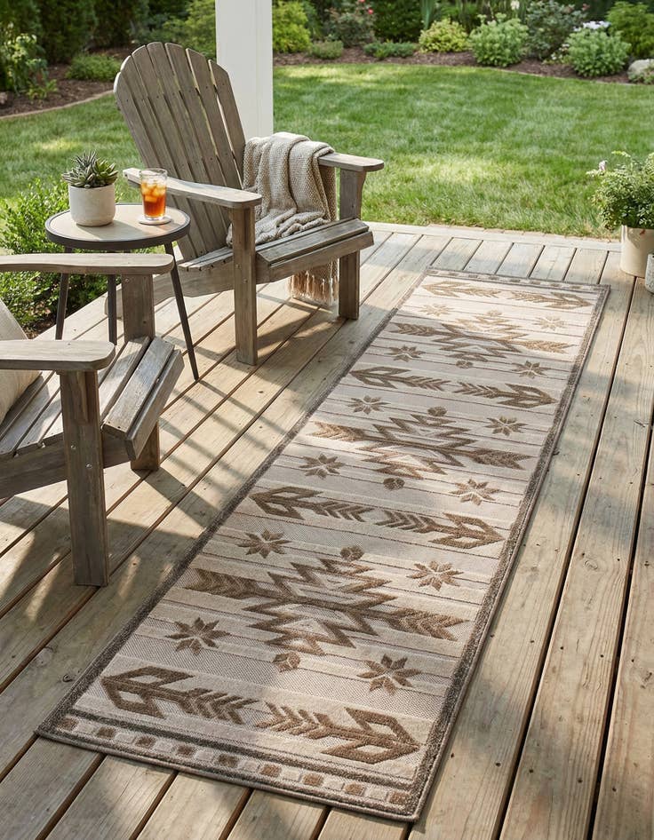 Detail image of 2' 7 x 10'  Washable Modern Indoor / Outdoor Runner Rug