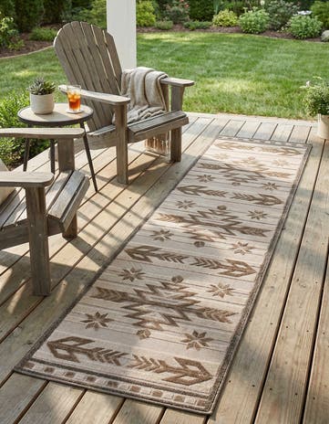 2' 7 x 10' Easy-Clean Modern Indoor / Outdoor Runner Rug