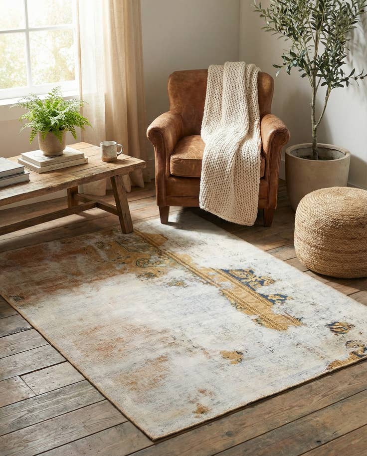 Detail image of 3' 3 x 5' Hand Knotted Ultra Vintage Persian Wool Rug