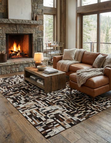 5' x 7' 10 Cowhide - Patchwork Rug
