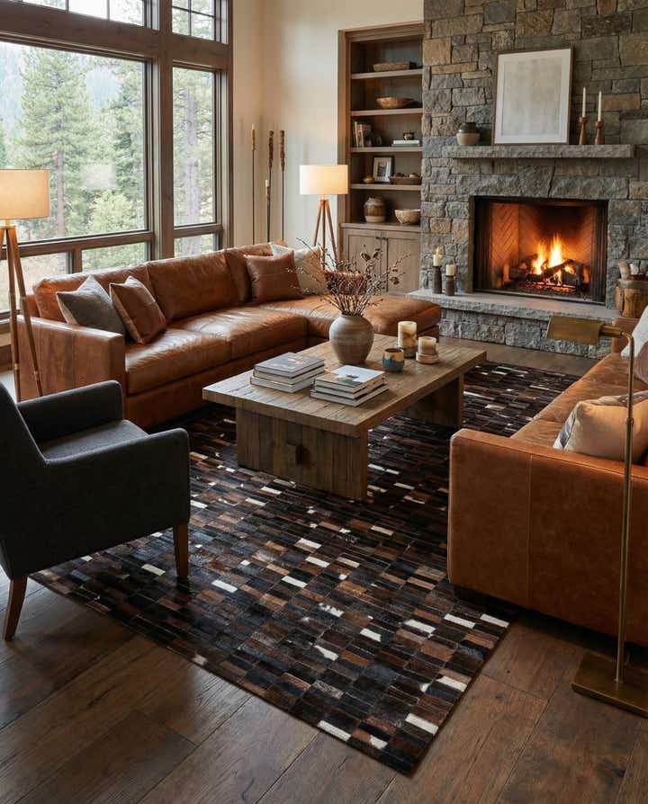 5' 2 x 7' 11 Cowhide - Patchwork Rug