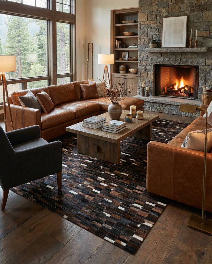 Detail image of 5' 2 x 7' 11 Cowhide - Patchwork Rug