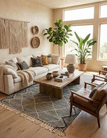 6' 8 x 10' 4 Hand Knotted Moroccan Wool Rug