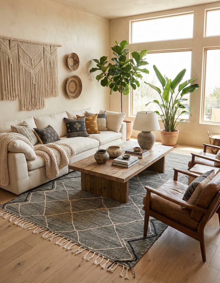 Detail image of 6' 8 x 10' 4  Hand Knotted Moroccan Wool Rug