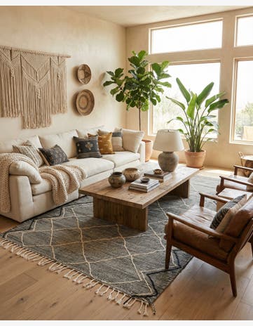 6' 8 x 10' 4 Hand Knotted Moroccan Wool Rug