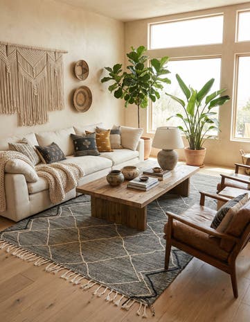 6' 8 x 10' 4 Hand Knotted Moroccan Wool Rug