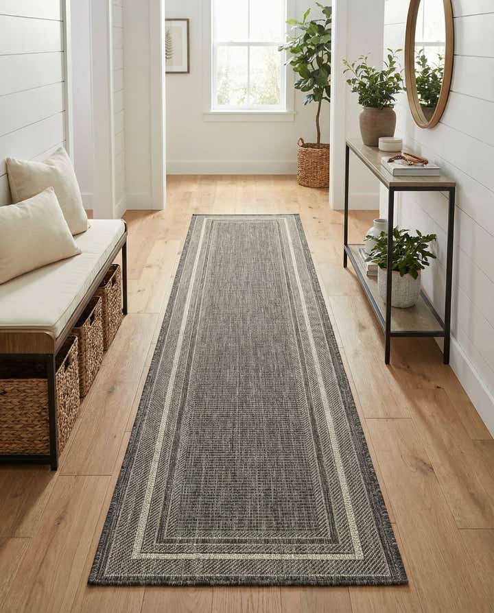 2' x 8' Easy-Clean Border Indoor / Outdoor Runner Rug