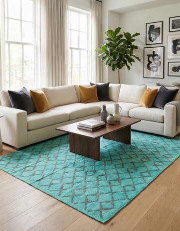 6' 1 x 7' 5 Hand Woven Kilim Modern Wool Rug