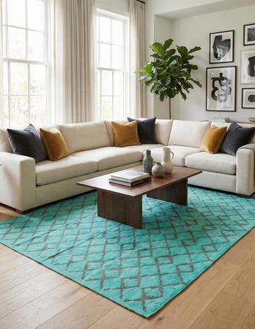 6' 1 x 7' 5 Hand Woven Kilim Modern Wool Rug