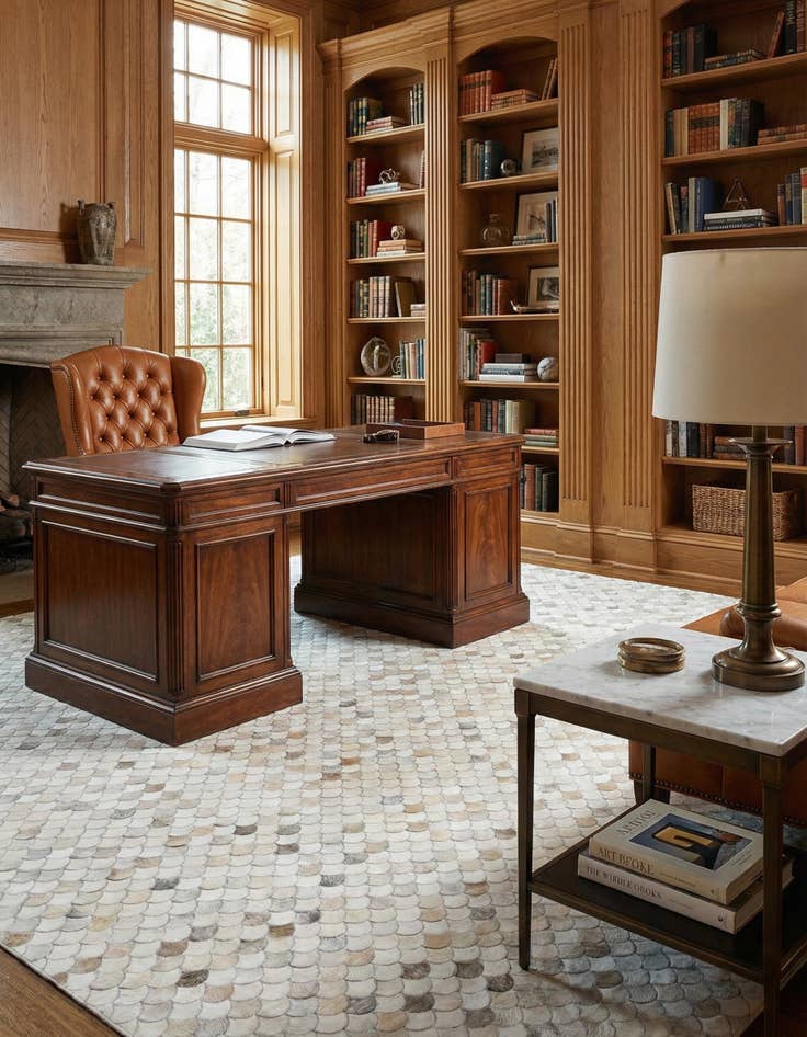 Detail image of  8' x 10' Cowhide Leather Rug