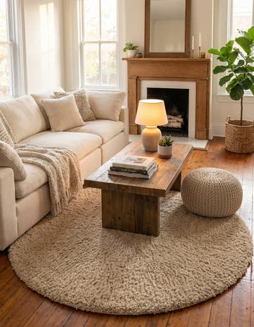6' x 6' Zermatt Shag Round Rug