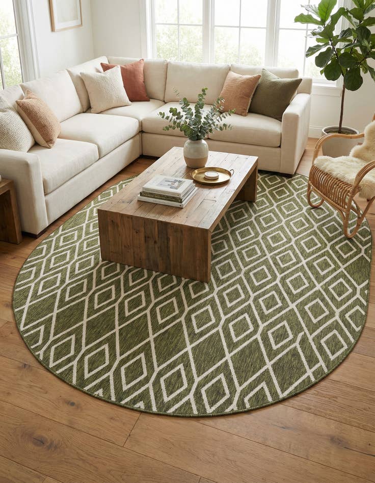 Detail image of 7' 10 x 10' Easy-Clean Jill Zarin Turks and Caicos Indoor / Outdoor Oval Rug